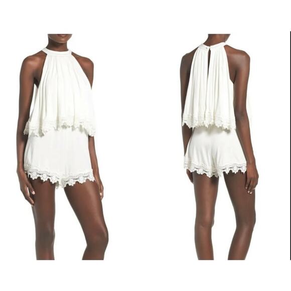 LOVERS AND FRIENDS LIGHT PINK NICKI HALTER ROMPER XS - Picture 1 of 9